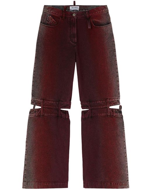 The Attico Red Ashton Cut-out Jeans