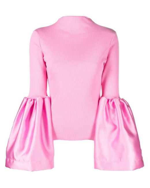 Marques'Almeida Pink Flared Sleeve Knit Top