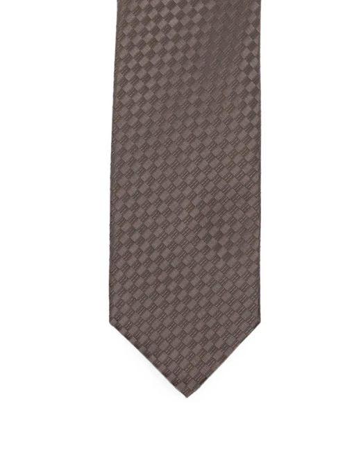 Tom Ford Brown Check-Pattern Silk Tie for men