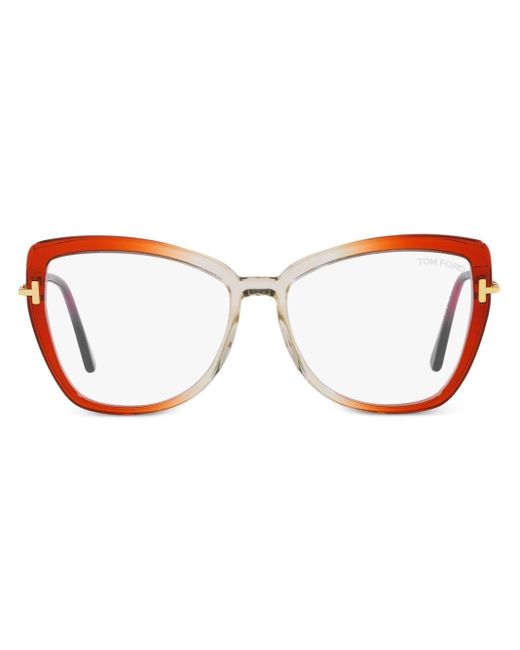 Tom Ford White Cat-Eye-Brille mit Farbverlauf