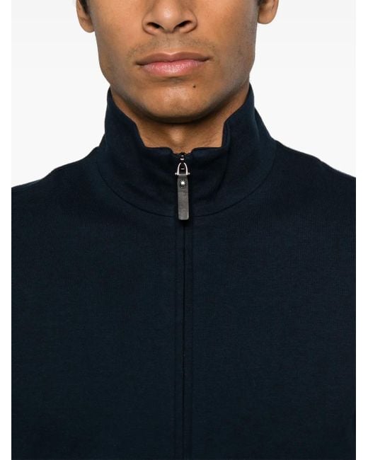 Canali Blue Zip-Up Sweatshirt for men