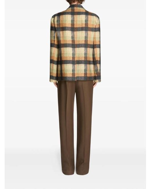 メンズ Dries Van Noten チェック ダブルジャケット ブラウン | Lyst