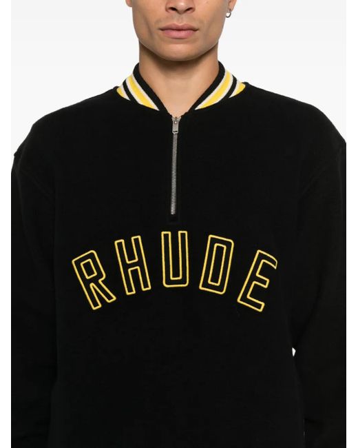 Rhude Black Zip-Up Sweatshirt for men