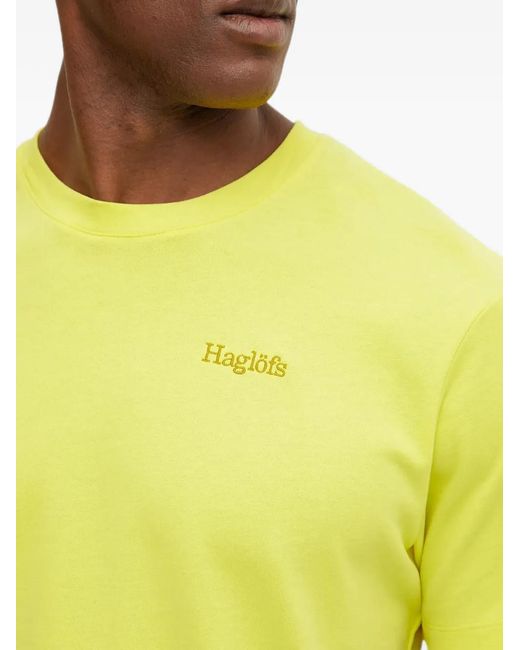 Haglöfs Yellow Logo-Embroidered T-Shirt for men