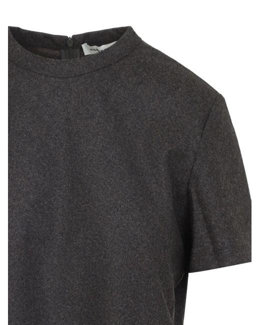 Carven Black High-Neck Short-Sleeve T-Shirt