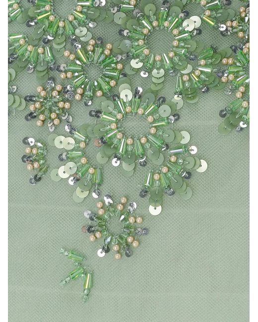 Rami Al Ali Green Bead-Embellished Tubino Maxi Dress