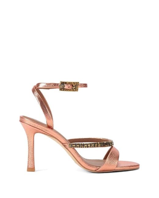 Kurt Geiger Pink Crystal Strap Sandals