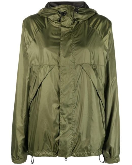 Aspesi Green Drawstring-Hood Windbreaker