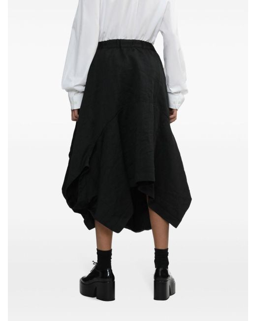 Comme des Garçons Black Asymmetric High-rise Midi Skirt
