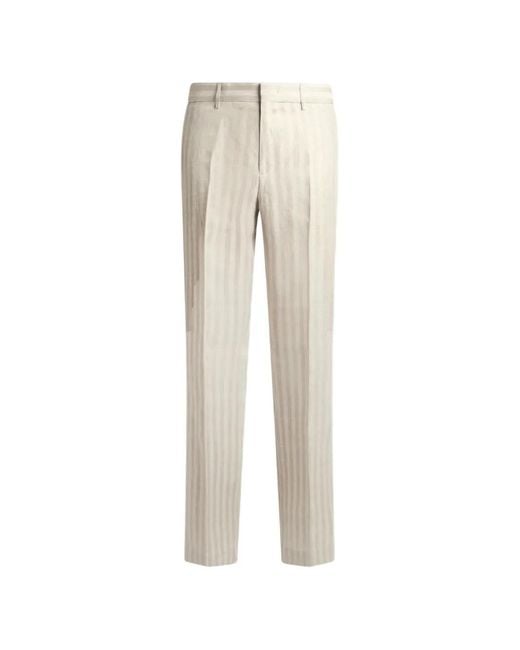 Etro White Striped Trousers for men