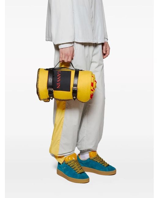Lanvin Blue X Future Hyper Curb Suede Sneakers for men
