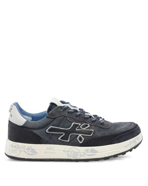 Premiata Blue Nous Lace-Up Suede Sneakers for men