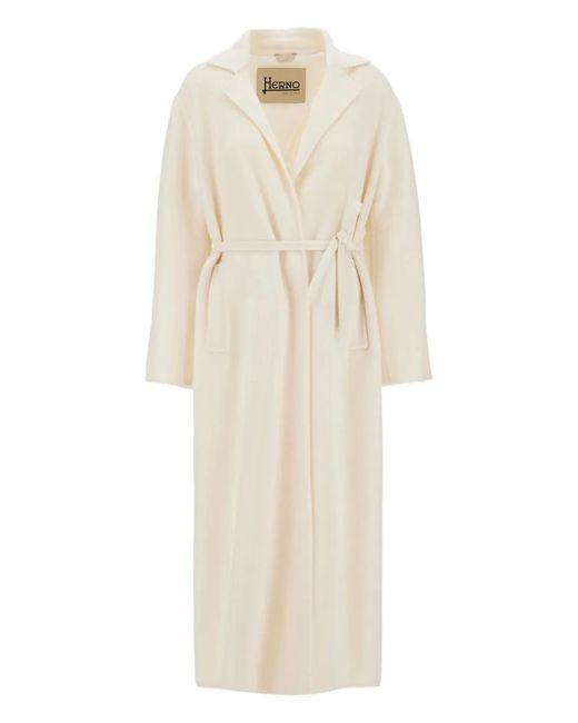 Herno White Belted Coat