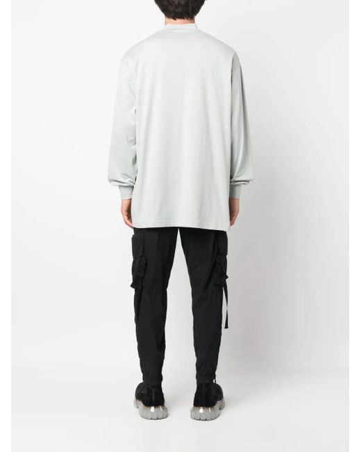 Y-3 White Logo-Patch Cotton T-Shirt for men