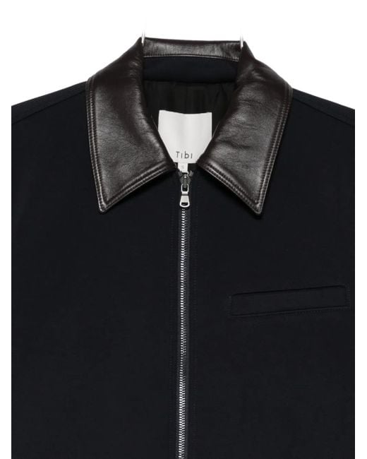 Tibi Black Contrast-Collar Jacket