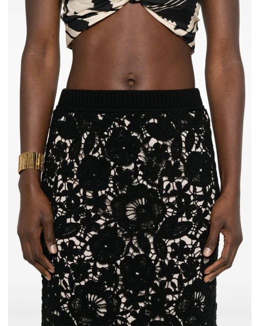 P.A.R.O.S.H. Black Copper Midi Skirt