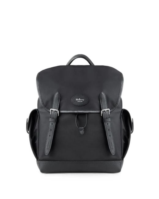 Mulberry Black Heritage Buckle-Fastening Backpack for men
