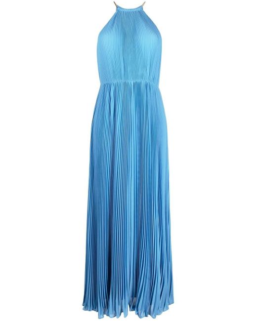 MICHAEL Michael Kors Geplooide Maxi-jurk in het Blue