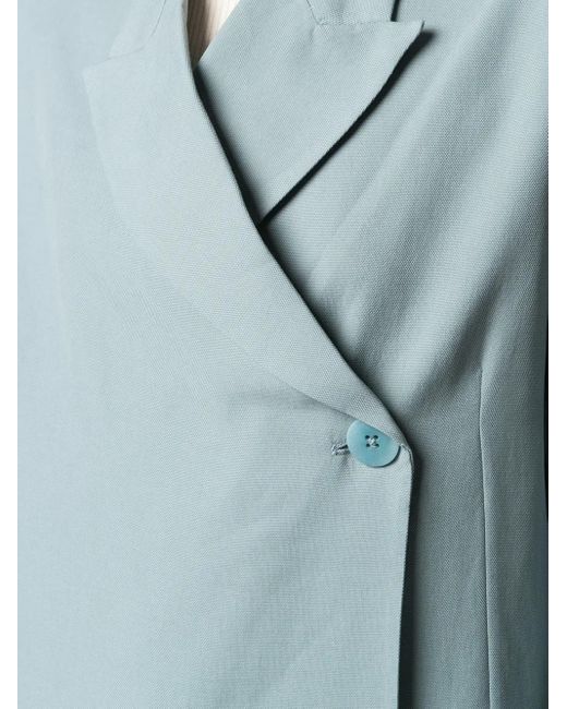 Remain Blue Single-Breasted Tailored Blazer