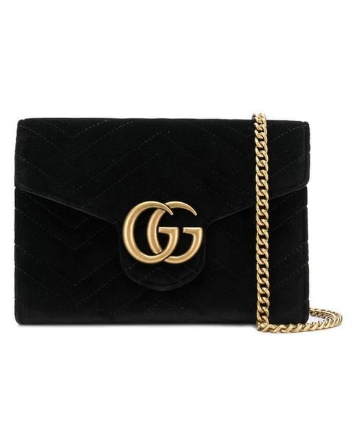 Gucci GG Marmont Chevron Velvet Shoulder Bag - Farfetch