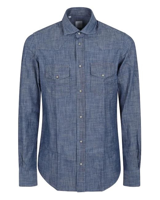 Chemise En Coton Eleventy pour homme en coloris Blue