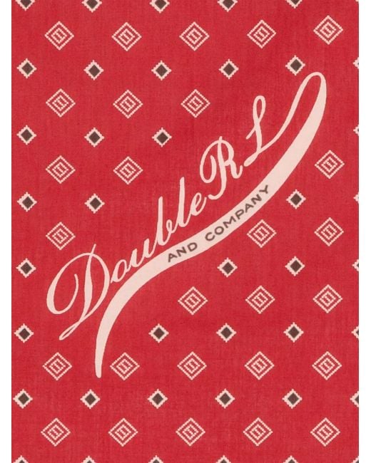 RRL Red Geometric-Print Scarf for men