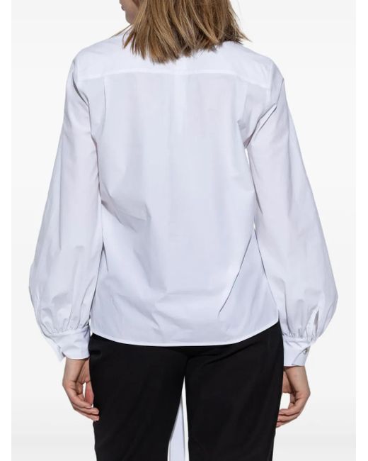 Max Mara White Stretch Cotton Blouse