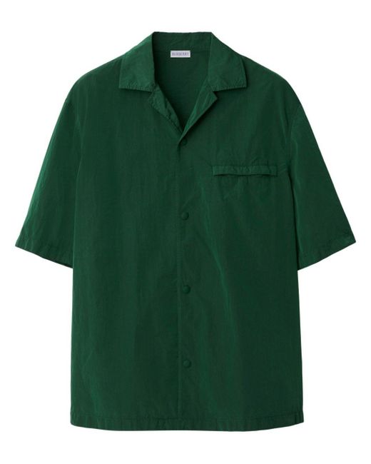 Burberry Overhemd Met Korte Mouwen En Gekerfde Kraag in het Green voor heren