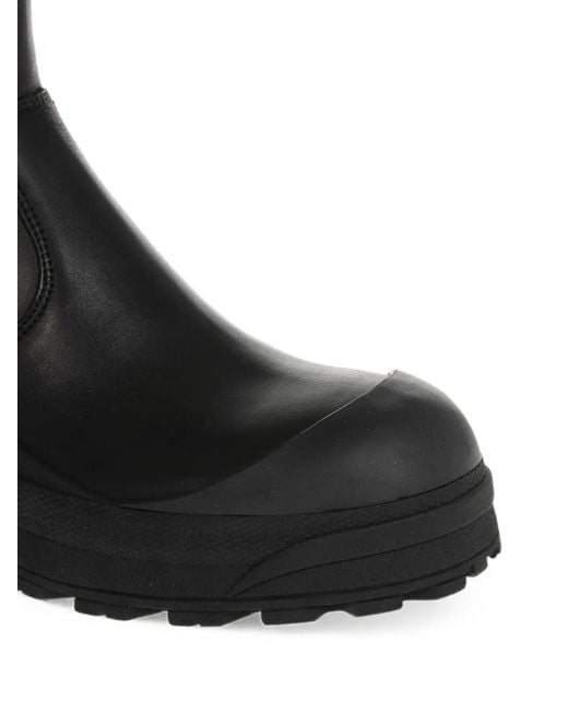 DSquared² Black Lug-Sole Leather Ankle Boots