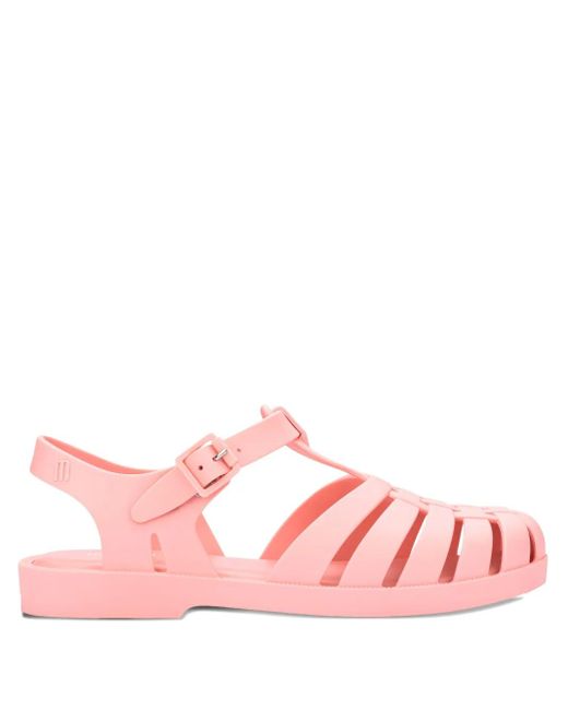 Melissa Pink Strappy Flat Sandals