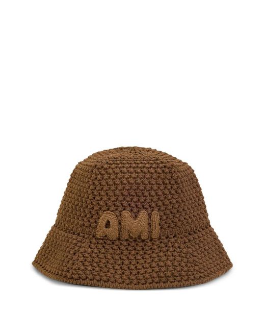 Cappello Bucket Con Applicazione Ami di AMI in Brown