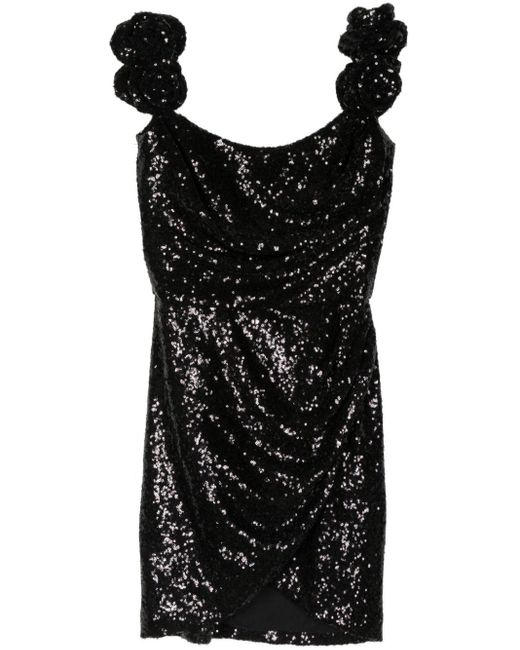 Costarellos Black Vespera Sequin-embellished Minidress
