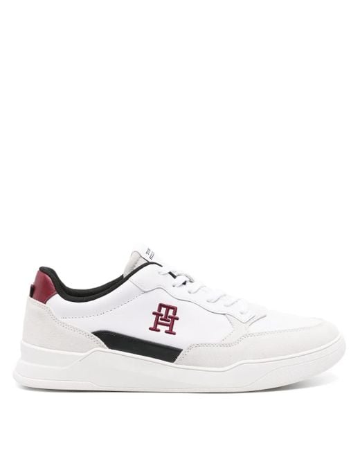 Tommy Hilfiger White Elevated Cupsole Leather Sneakers for men
