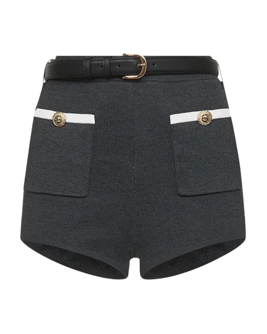Self-Portrait Black Stretch-Design Shorts