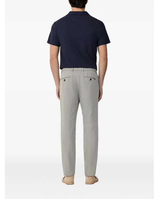 Hackett Gray Kensington Slim-Fit Linen Chinos for men