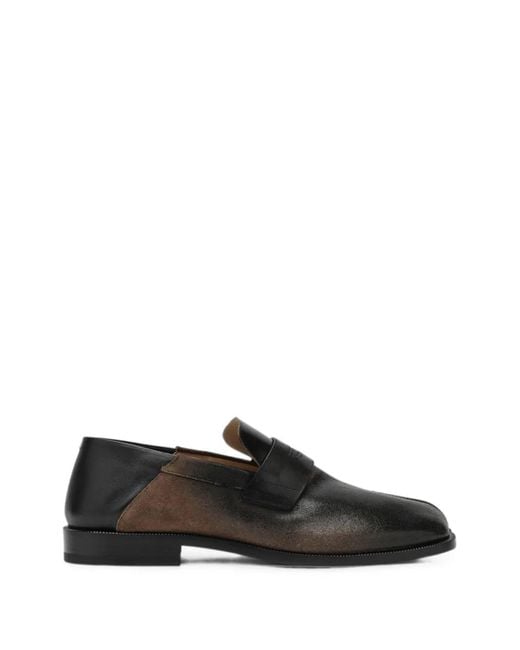 Maison Margiela Black Tabi City Leather Loafers for men