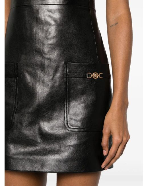 Abito Corto Con Placca Medusa di Versace in Black