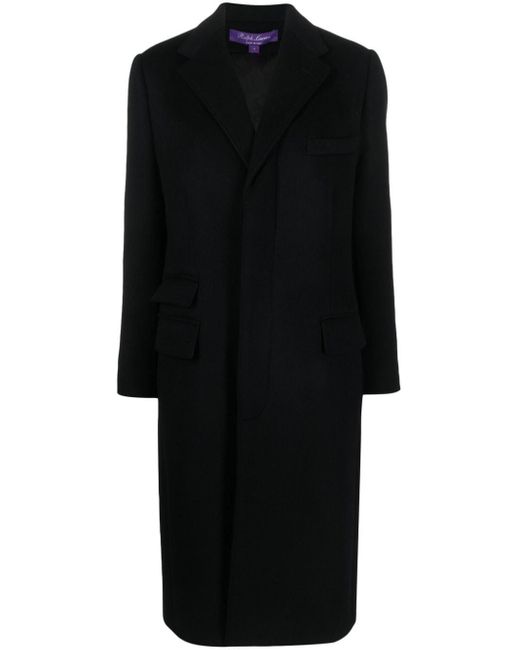 Ralph Lauren Collection Beatrisa Single-breasted Wool Blend Coat in Black |  Lyst