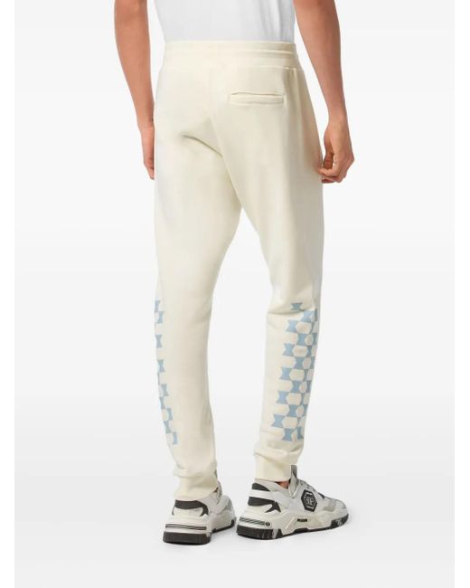 Philipp Plein White Logo-Patch Track Pants for men