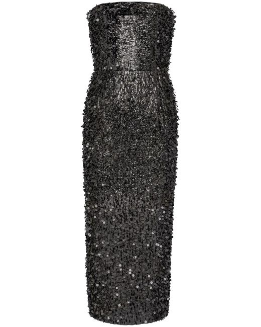 Maison Margiela Black Hand-Embroidered Sequin Midi Dress