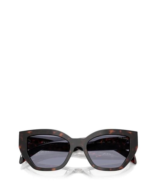 Prada Gray Geometric-Frame Sunglasses