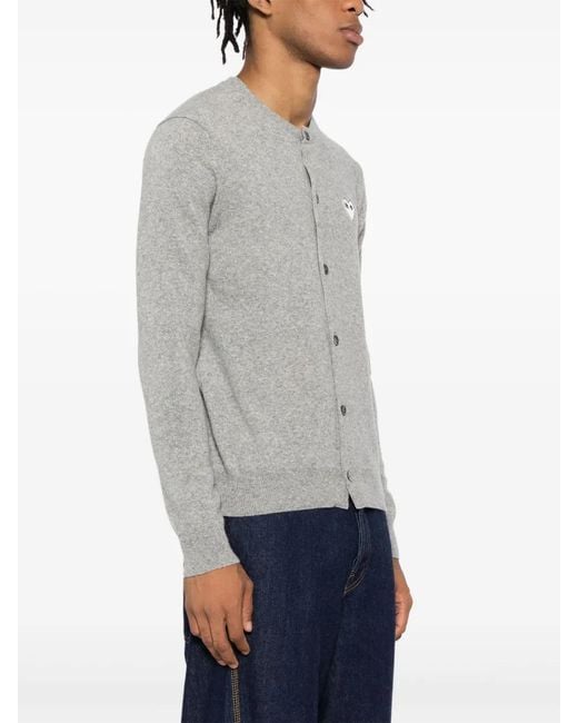 COMME DES GARÇONS PLAY Gray Wool Cardigan