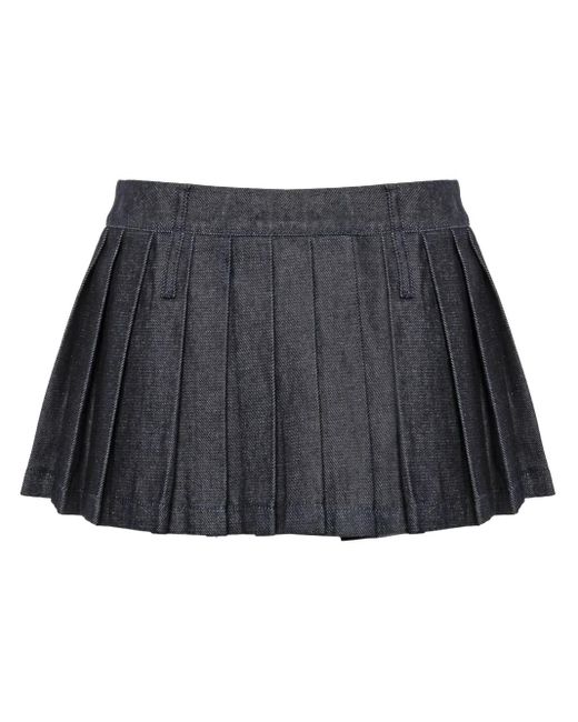 Frankie Shop Blue Pleated Denim Skirt