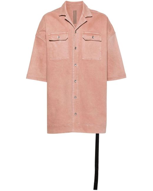 Rick Owens Pink Magnum Tommy Canvas Shirt for men