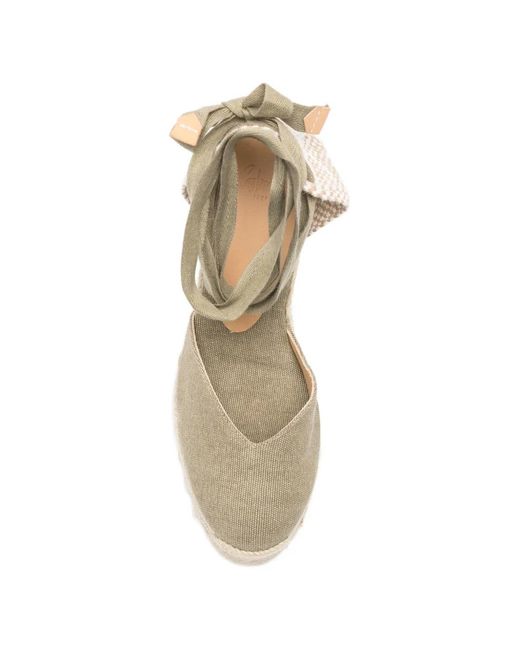 Castaner Natural Tie-Fastening Wedge Espadrilles