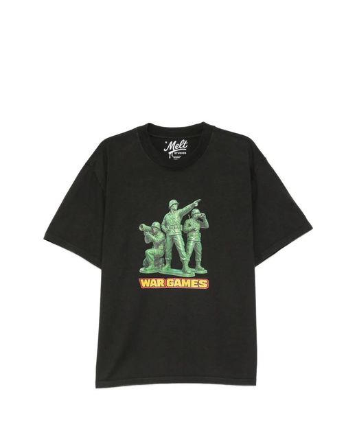 Melt Black Graphic-Print T-Shirt for men