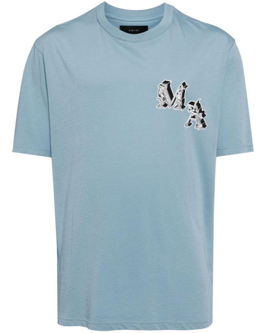 Amiri Blue Graphic-print Cotton T-shirt for men