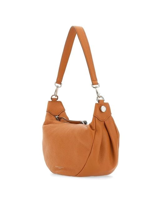Gianni Chiarini White Aisha Grained Zip Leather Shoulder Bag