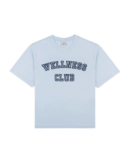 Sporty & Rich Blue Logo-Print T-Shirt