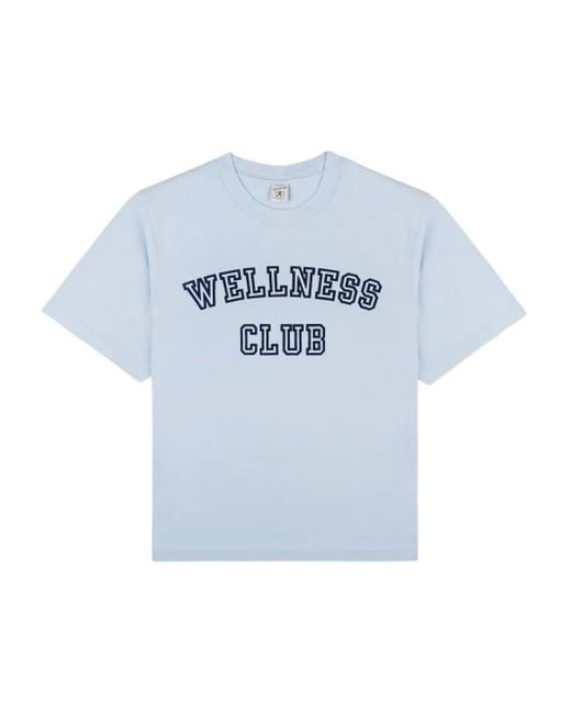 Sporty & Rich Blue Logo-Print T-Shirt